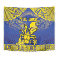 Niue The Rock Tapestry Niuean Crab Hiapo Pattern Blue Version LT05 - Polynesian Pride