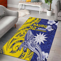 Nauru 92nd Anniversary Of Angam Area Rug Polynesian Whale Pattern LT05 - Polynesian Pride