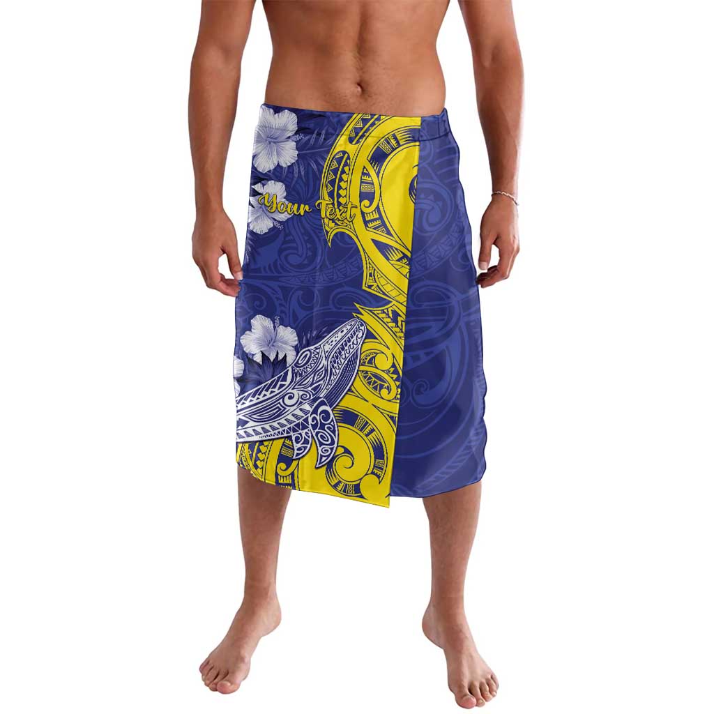 Personalised Nauru 92nd Anniversary Of Angam Lavalava Polynesian Whale Pattern LT05 Blue - Polynesian Pride