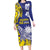 Personalised Nauru 92nd Anniversary Of Angam Long Sleeve Bodycon Dress Polynesian Whale Pattern