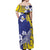 Personalised Nauru 92nd Anniversary Of Angam Off Shoulder Maxi Dress Polynesian Whale Pattern