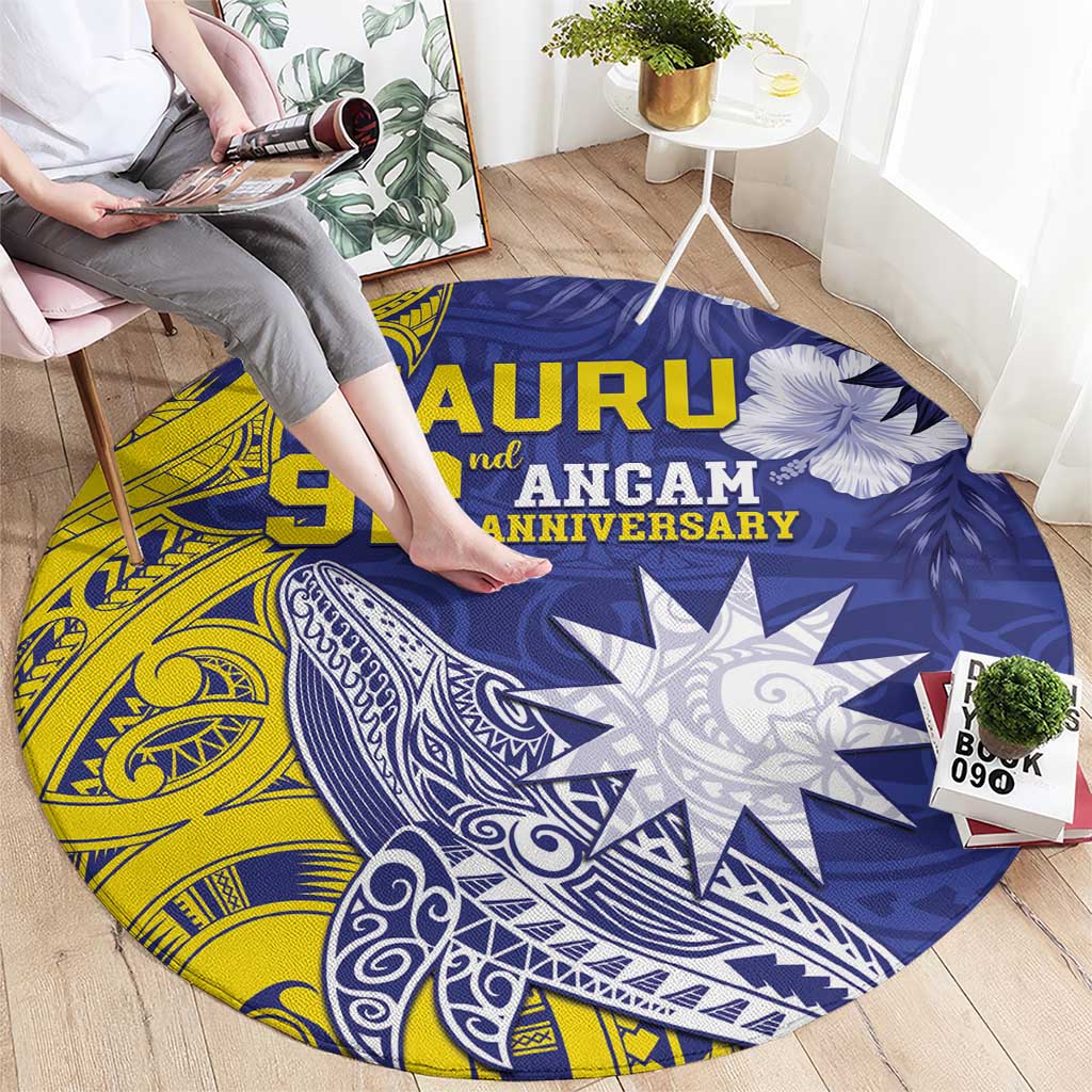 Nauru 92nd Anniversary Of Angam Round Carpet Polynesian Whale Pattern LT05 - Polynesian Pride