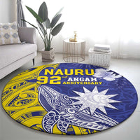Nauru 92nd Anniversary Of Angam Round Carpet Polynesian Whale Pattern LT05 - Polynesian Pride