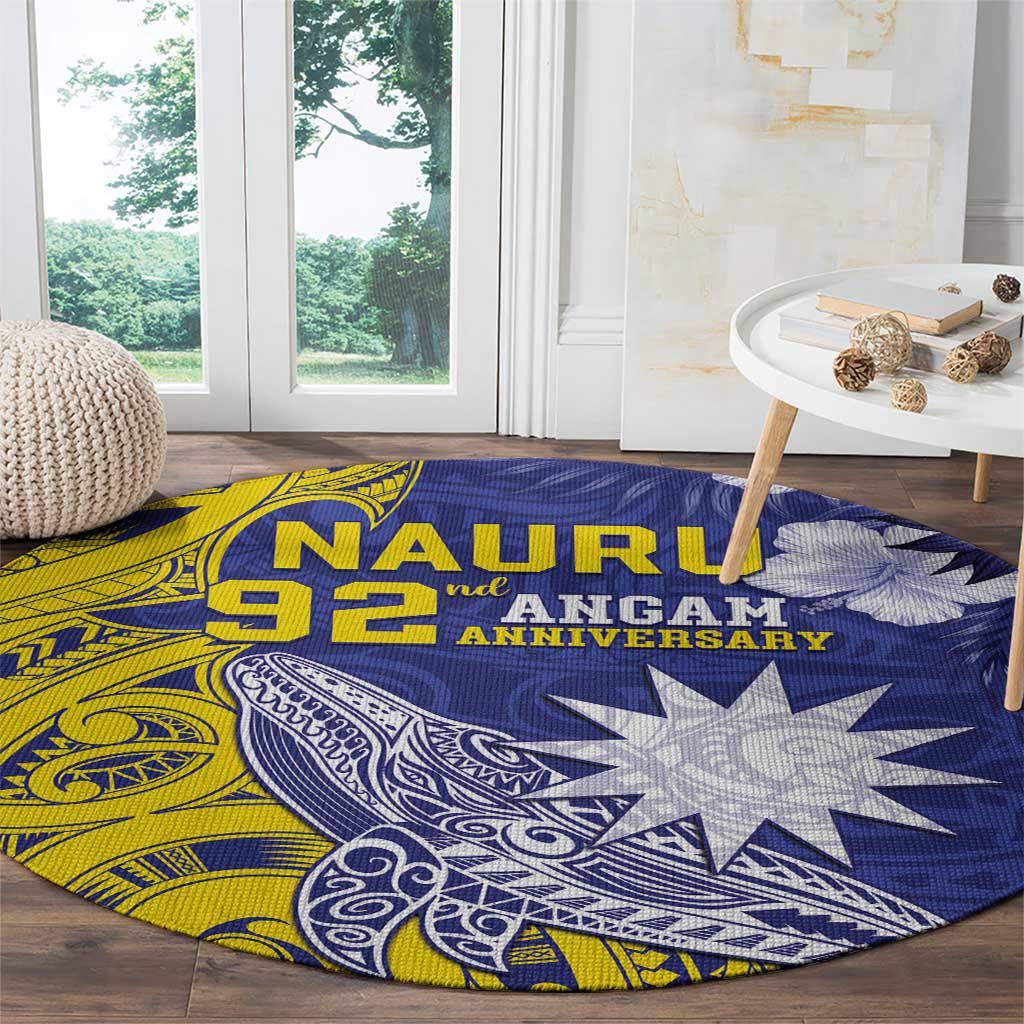 Nauru 92nd Anniversary Of Angam Round Carpet Polynesian Whale Pattern LT05 - Polynesian Pride