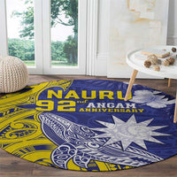 Nauru 92nd Anniversary Of Angam Round Carpet Polynesian Whale Pattern LT05 - Polynesian Pride