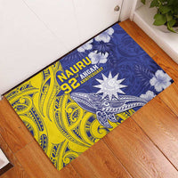 Nauru 92nd Anniversary Of Angam Rubber Doormat Polynesian Whale Pattern LT05 - Polynesian Pride