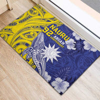 Nauru 92nd Anniversary Of Angam Rubber Doormat Polynesian Whale Pattern LT05 - Polynesian Pride