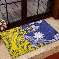 Nauru 92nd Anniversary Of Angam Rubber Doormat Polynesian Whale Pattern LT05 - Polynesian Pride