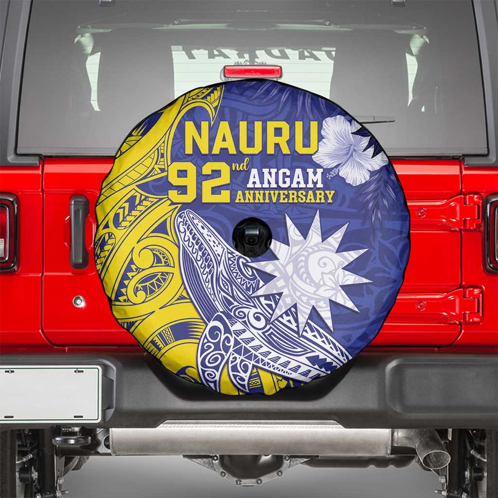 Nauru 92nd Anniversary Of Angam Spare Tire Cover Polynesian Whale Pattern LT05 - Polynesian Pride