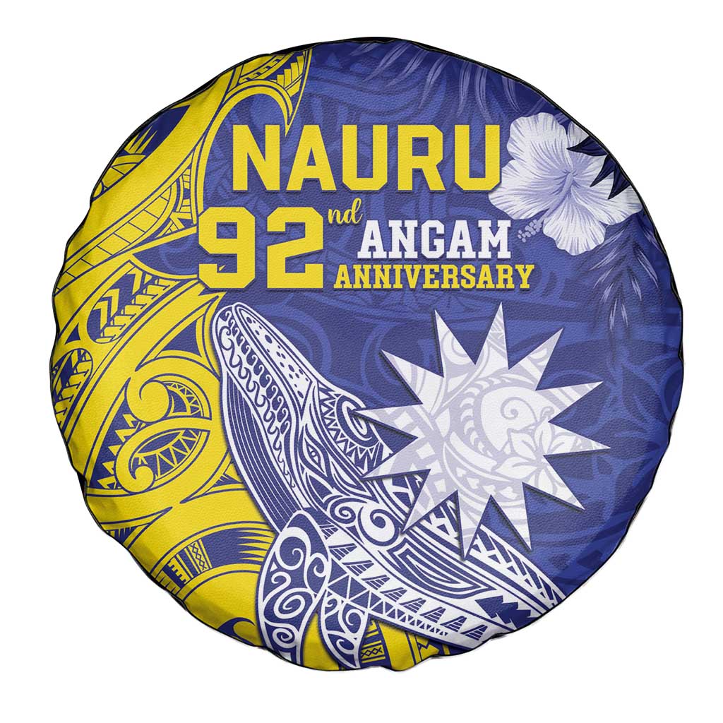 Nauru 92nd Anniversary Of Angam Spare Tire Cover Polynesian Whale Pattern LT05 - Polynesian Pride