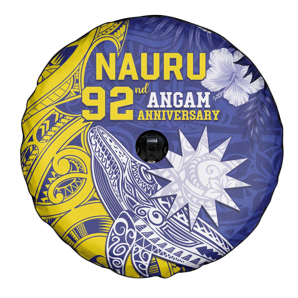 Nauru 92nd Anniversary Of Angam Spare Tire Cover Polynesian Whale Pattern LT05 - Polynesian Pride