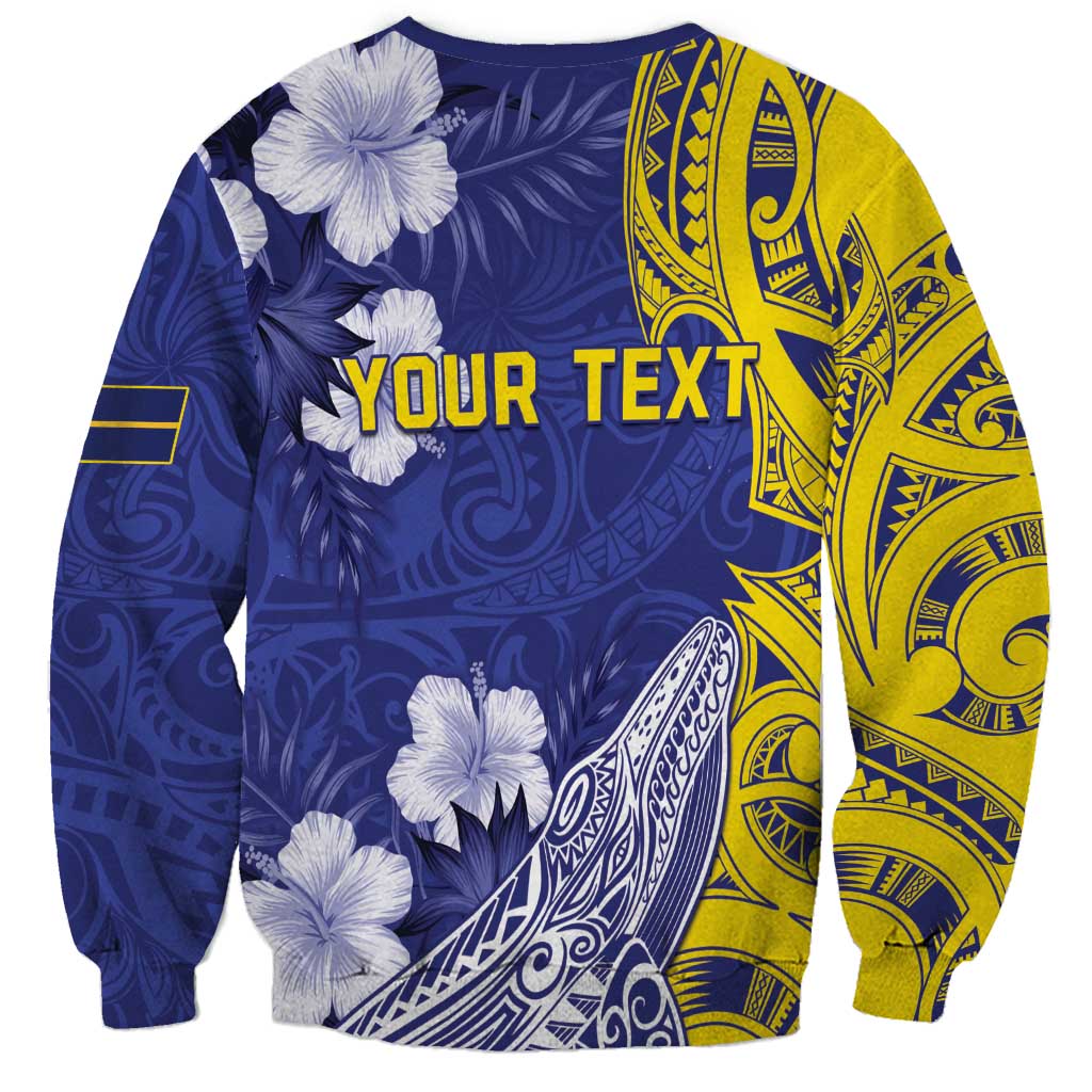 Personalised Nauru 92nd Anniversary Of Angam Sweatshirt Polynesian Whale Pattern LT05 - Polynesian Pride