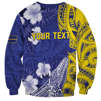 Personalised Nauru 92nd Anniversary Of Angam Sweatshirt Polynesian Whale Pattern LT05 - Polynesian Pride