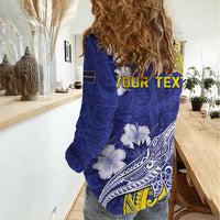 Personalised Nauru 92nd Anniversary Of Angam Women Casual Shirt Polynesian Whale Pattern LT05 - Polynesian Pride