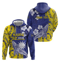 Personalised Nauru 92nd Anniversary Of Angam Zip Hoodie Polynesian Whale Pattern LT05 - Polynesian Pride