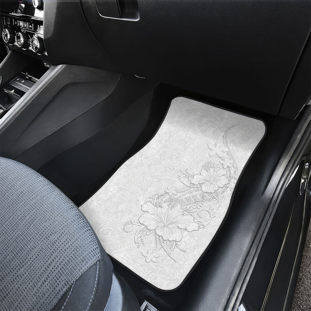 American Samoa White Sunday Car Mats Polynesian Pattern With Tropical Flowers LT05 - Polynesian Pride