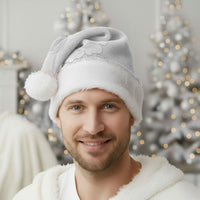 American Samoa White Sunday Christmas Santa Hat Polynesian Pattern With Tropical Flowers