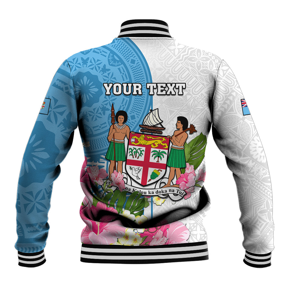 Personalized Fiji Day Baseball Jacket Tanoa Hibiscus Fijian Tapa Masi Pattern LT05 - Polynesian Pride