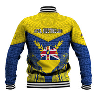 Niue Constitution Day Baseball Jacket Coat Of Arms Niuean Hiapo Pattern LT05 - Polynesian Pride