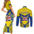 niue-constitution-day-couples-matching-short-sleeve-bodycon-dress-and-long-sleeve-button-shirts-coat-of-arms-niuean-hiapo-pattern