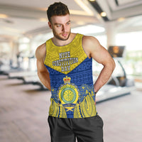 Niue Constitution Day Men Tank Top Coat Of Arms Niuean Hiapo Pattern LT05 - Polynesian Pride