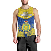 Personalized Niue Constitution Day Men Tank Top Coat Of Arms Niuean Hiapo Pattern LT05 - Polynesian Pride