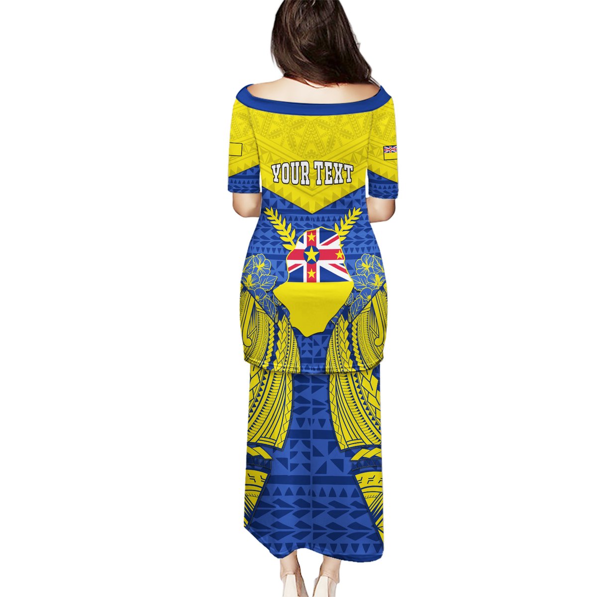 Personalized Niue Constitution Day Puletasi Coat Of Arms Niuean Hiapo Pattern LT05 - Polynesian Pride