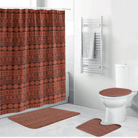 Polynesian Princess Inspired Tapa Pattern Bathroom Set LT05 Bathroom Set (4 pcs) Red - Polynesian Pride