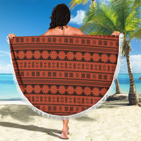 Polynesian Princess Inspired Tapa Pattern Beach Blanket