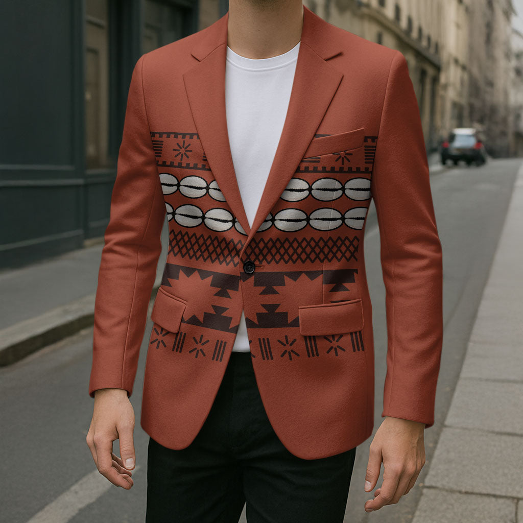 Polynesian Princess Inspired Tapa Pattern Blazer