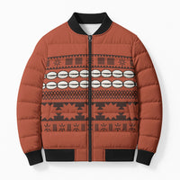 Polynesian Princess Inspired Tapa Pattern Bomber Puffer Jacket LT05 Unisex Red - Polynesian Pride