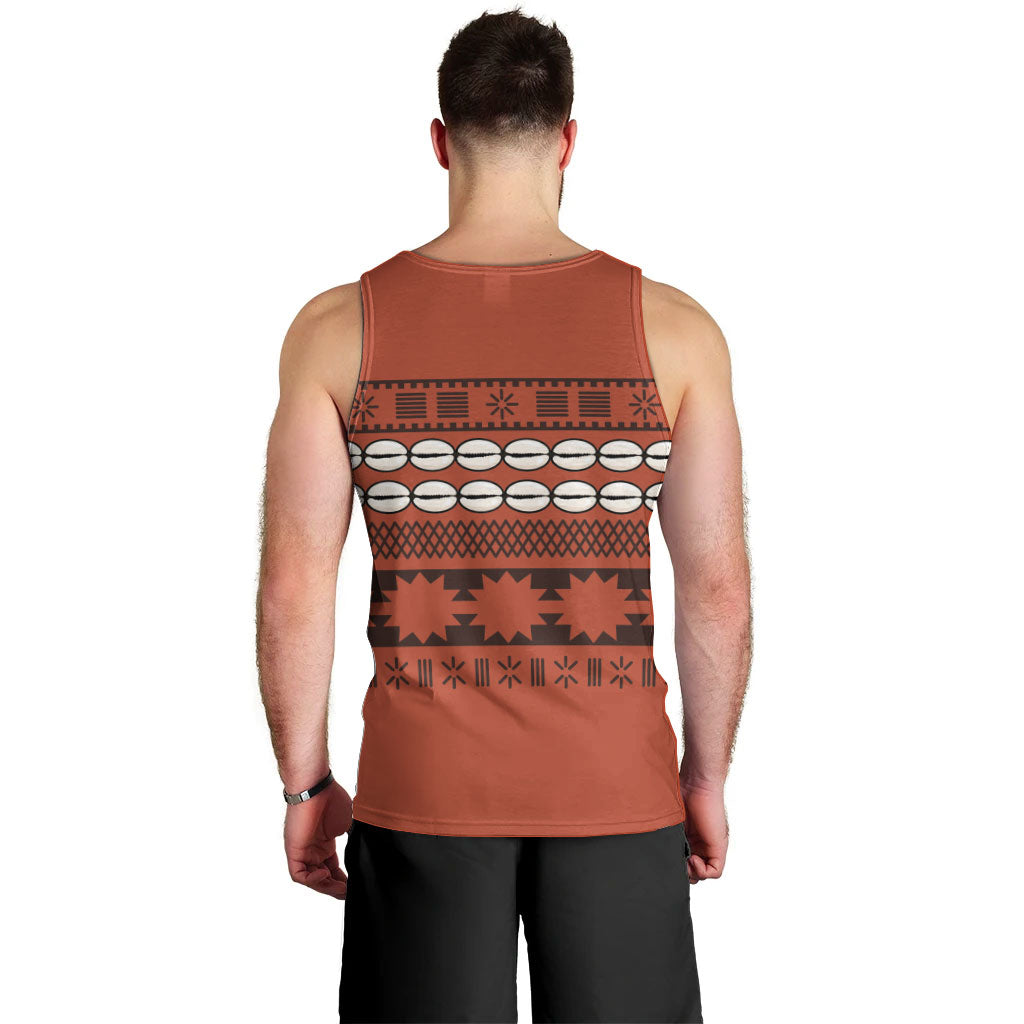 Polynesian Princess Inspired Tapa Pattern Men Tank Top