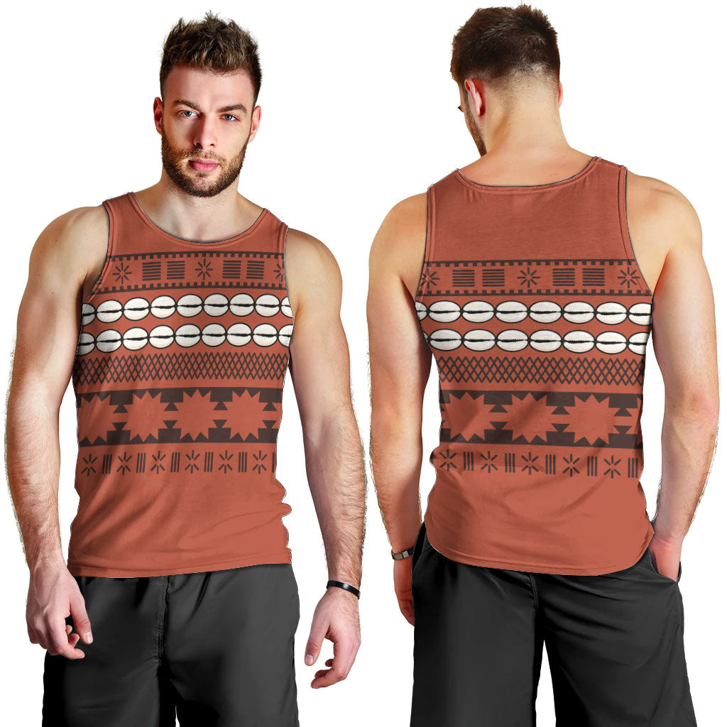 Polynesian Princess Inspired Tapa Pattern Men Tank Top
