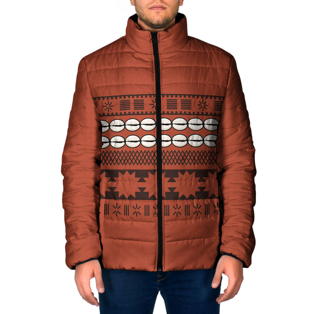 Polynesian Princess Inspired Tapa Pattern Padded Jacket