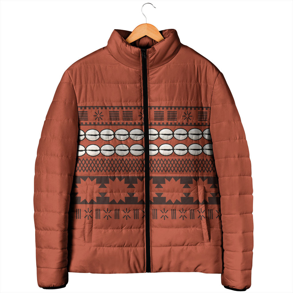 Polynesian Princess Inspired Tapa Pattern Padded Jacket