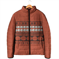 Polynesian Princess Inspired Tapa Pattern Padded Jacket