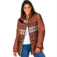 Polynesian Princess Inspired Tapa Pattern Padded Jacket