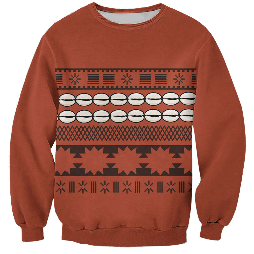 Polynesian Princess Inspired Tapa Pattern Sweatshirt LT05 Unisex Red - Polynesian Pride