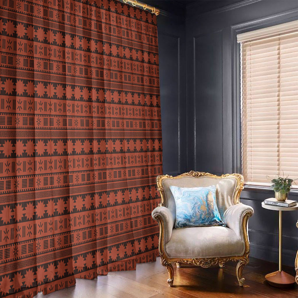 Polynesian Princess Inspired Tapa Pattern Window Curtain
