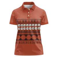 Polynesian Princess Inspired Tapa Pattern Women Polo Shirt LT05 Female Red - Polynesian Pride