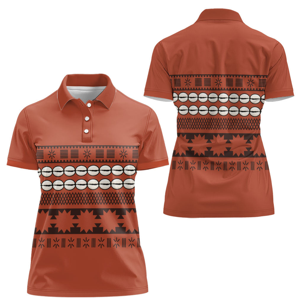Polynesian Princess Inspired Tapa Pattern Women Polo Shirt LT05 - Polynesian Pride