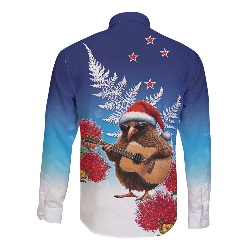 New Zealand Kiwi Christmas Long Sleeve Button Shirt Xmas Vibe LT05 - Polynesian Pride