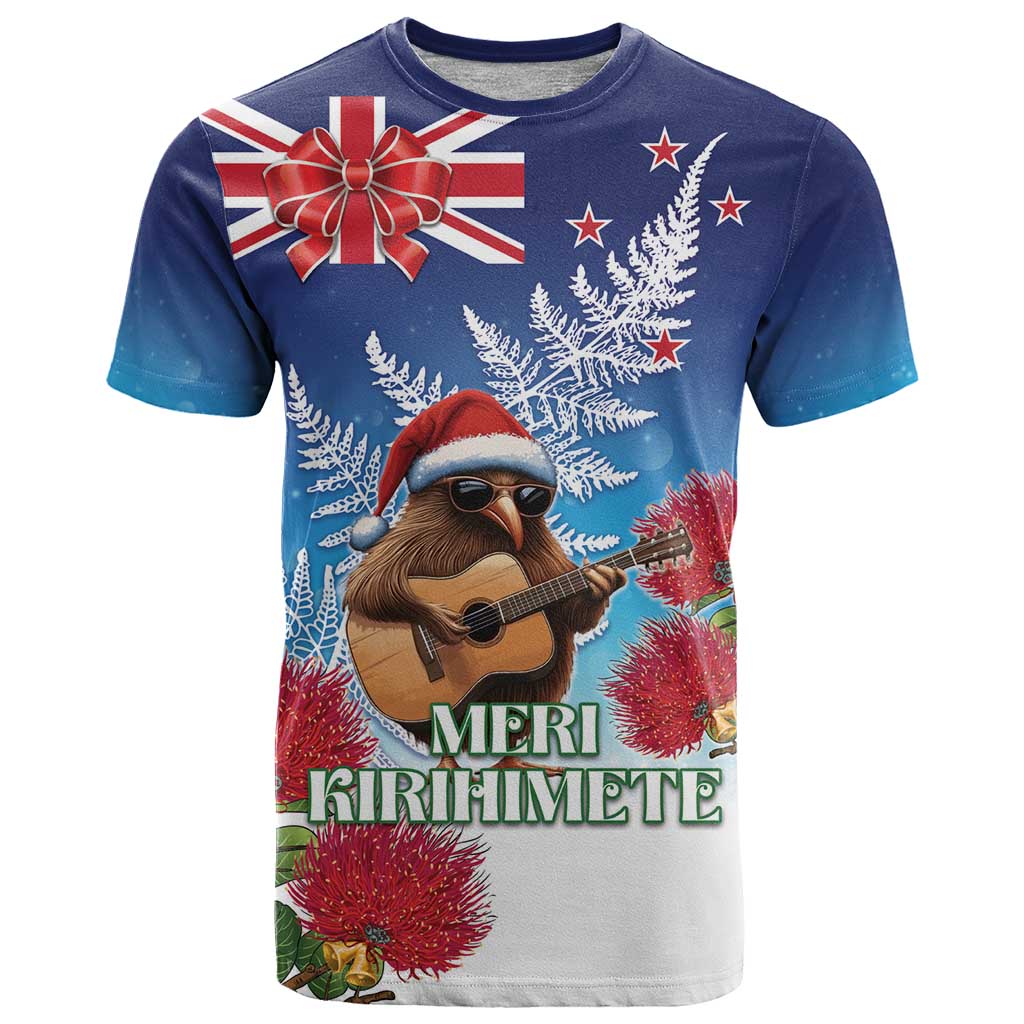 New Zealand Kiwi Christmas T Shirt Xmas Vibe LT05 Blue - Polynesian Pride