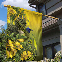 New Zealand Bellbird Garden Flag With Kowhai Flowers LT05 - Polynesian Pride