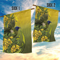 New Zealand Bellbird Garden Flag With Kowhai Flowers LT05 - Polynesian Pride
