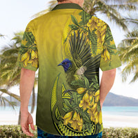 New Zealand Bellbird Hawaiian Shirt With Kowhai Flowers LT05 - Polynesian Pride