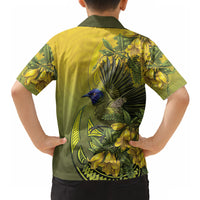 New Zealand Bellbird Hawaiian Shirt With Kowhai Flowers LT05 - Polynesian Pride
