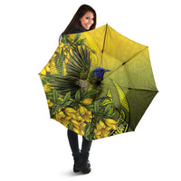 New Zealand Bellbird Umbrella With Kowhai Flowers LT05 - Polynesian Pride