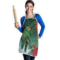 New Zealand Parakeet Bird Apron With Kakabeak Flowers LT05 - Polynesian Pride