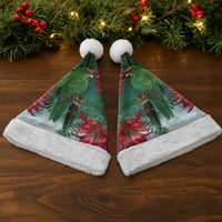 New Zealand Parakeet Bird Christmas Santa Hat With Kakabeak Flowers LT05 - Polynesian Pride